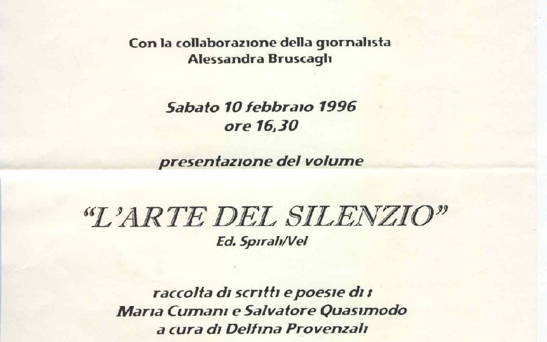 Manifesto per la presentazione di Quasimodo alle Giubbe rosse